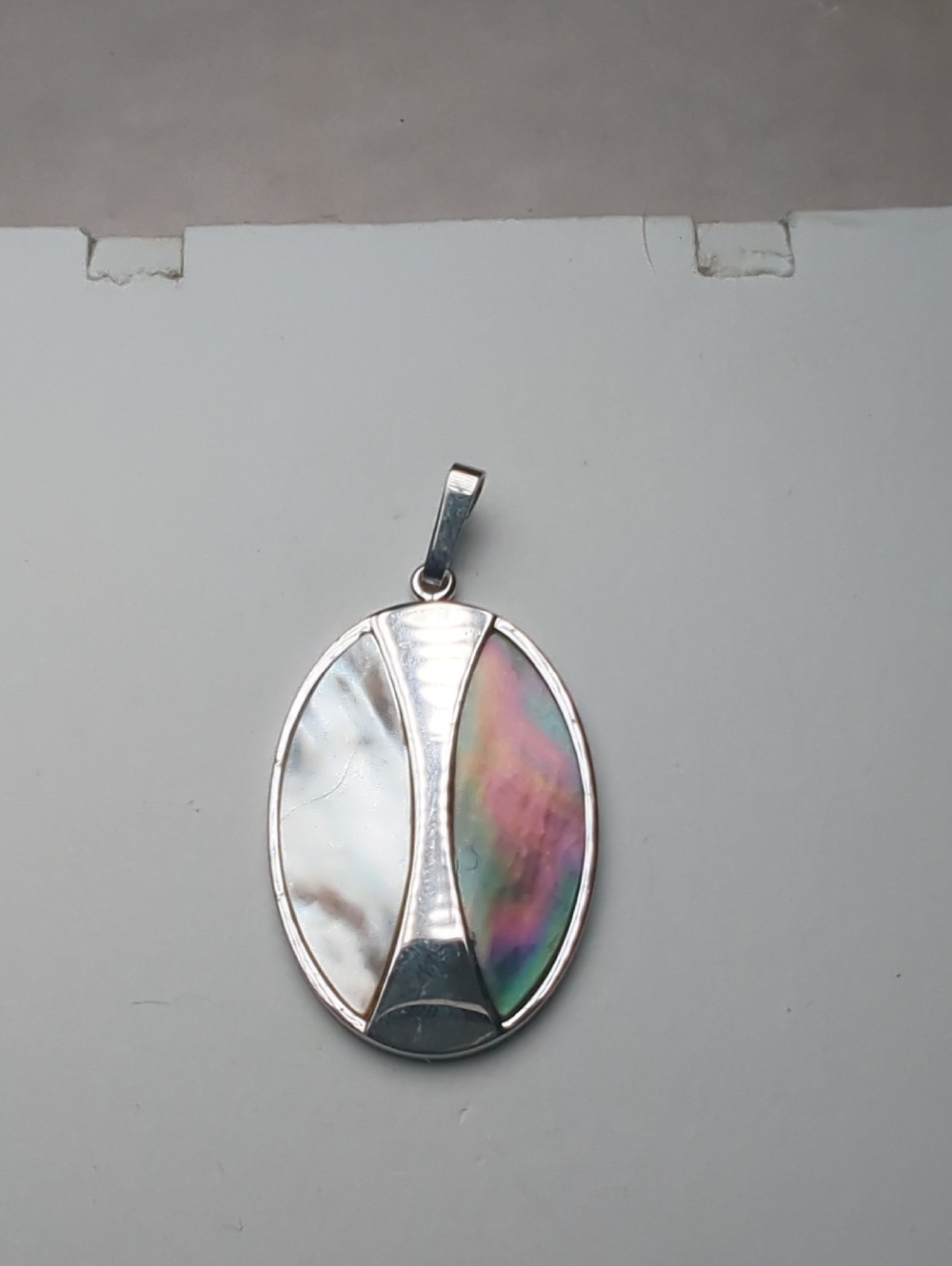 Birks Sterling Pearlescent Oval Pendant